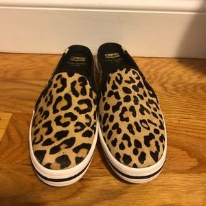 BRAND NEW kate spade x Keds leopard slip ons